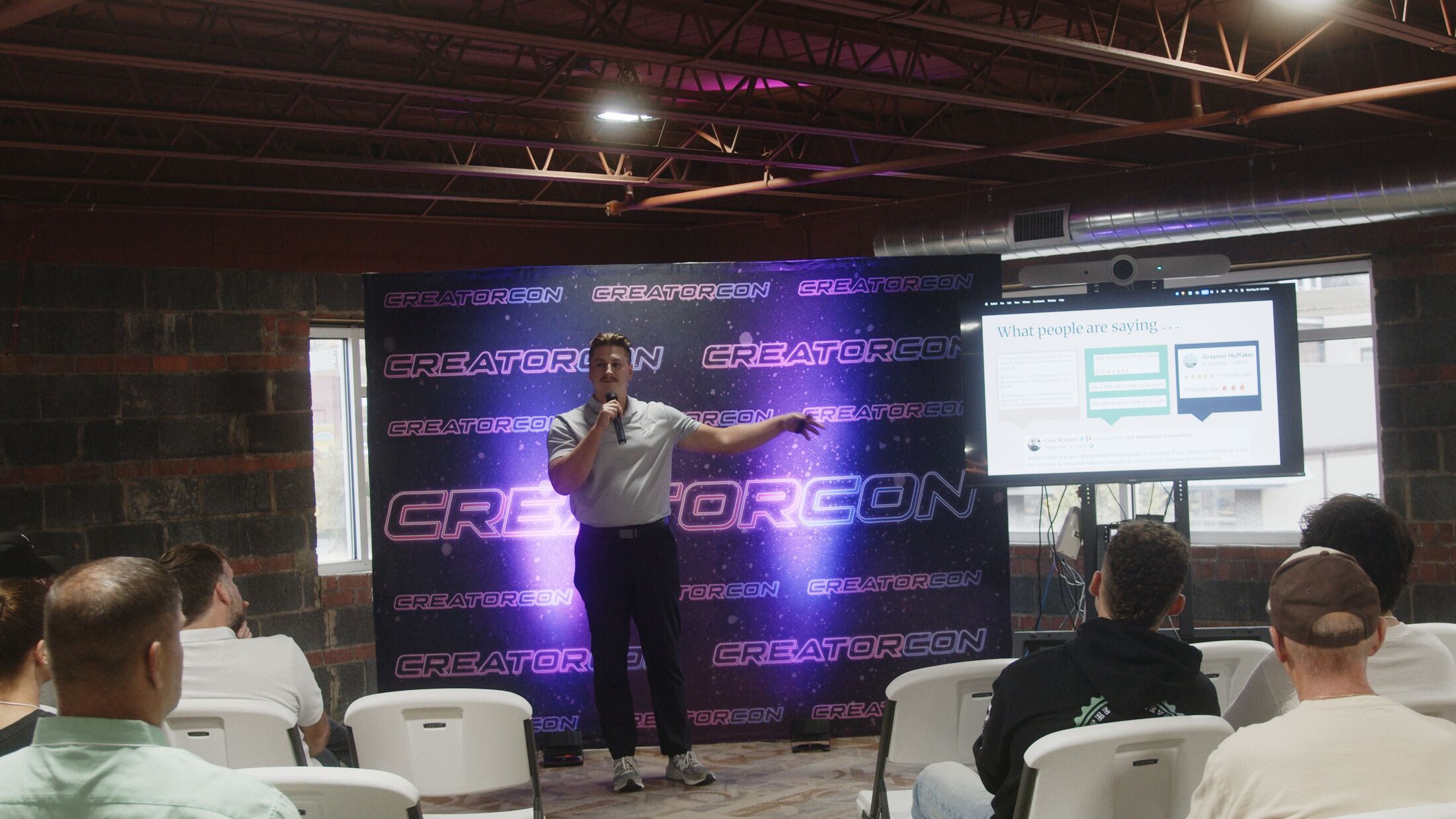 Speaker presenting at CreatorCon 2025